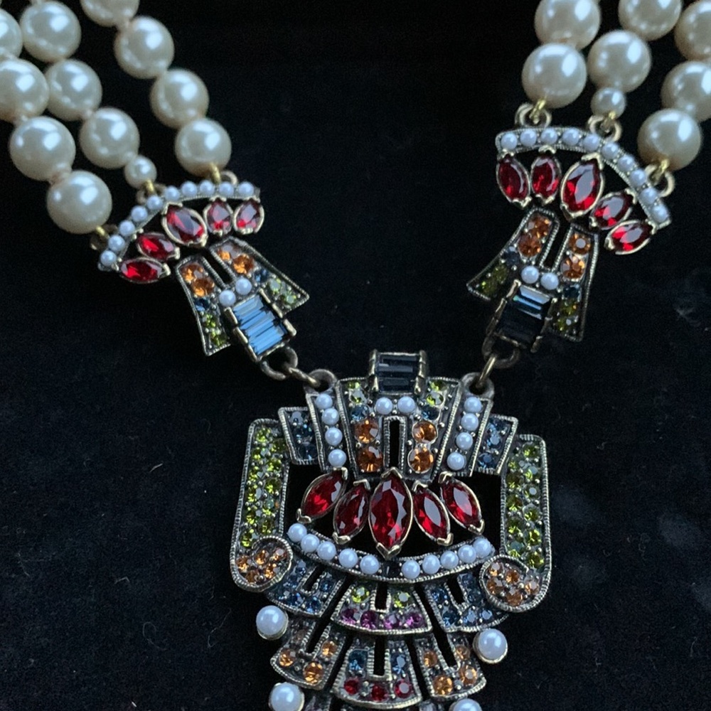 Heidi Daus Majestic Elegance cream Pearl multi strand necklace - show stopper! - Picture 14 of 17